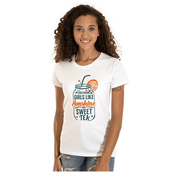 Sunshine Sweet Tea Southern Belle Womens Slim Fit Graphic Tee Brisco Brands S