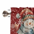 thumbnail image 5 of Christmas Kitchen Curtains and Valances Set, Vintage Watercolor Snowflakes Snowman Red Rod Pocket Window Valance 18 Inch Window Curtain Panels for Living Room Bedroom Laundry, 27.5x36in, 3 Pieces, 5 of 7