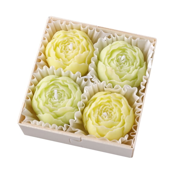 Soy Wax Candle, Aromatherapy Candle, 4 Pack Peony Flower Scented Candle Set, Soy Wax Aromatherapy Candle Gift Box with Floral Shaped Relaxation Candles, for Anniversaries, Wedding, Home Spa Decor