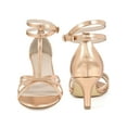 thumbnail image 4 of BLISSFUL STEP Open Toe Ankle Strap Slingback Kitten Heels Sandals for Women Champagne 6, 4 of 8