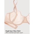 thumbnail image 3 of Sostén DELMIRA Cosnufy Balconette de Malla Transparente sin Relleno Beige 40D, 3 of 5