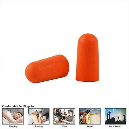 

Interstate Safety 40201 Ultra-Soft Foam Earplugs Box of 200 Pair - 32dB Highest NRR Comfortable Ear Plugs for Work Travel and Loud Events - Orange Color