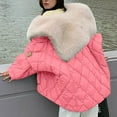 thumbnail image 4 of Women's Oversized Quilted Parka Coats Open Front Water Resistant Thicken Faux Fur Lined Maxi Puffer Jacket 2023 Winter Warm Solid Loose Fit Cardigan Overcoat, 4 of 5