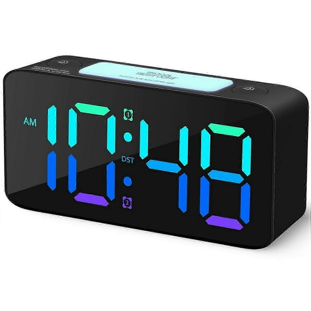 Super Loud Alarm Clock for Heavy Sleepers Adults Digital Clock with 7 Color Night Light
