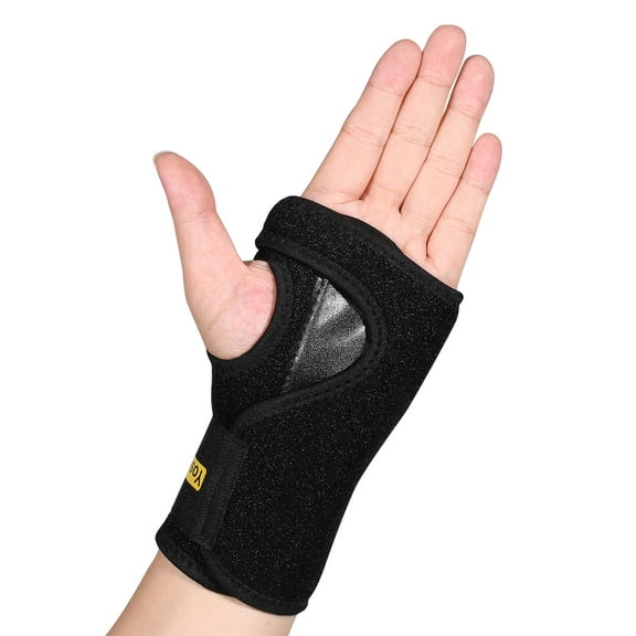 HURRISE Breathable Adjustable Left Hand Wrist Support Brace, with Removable Metal Splint, Black