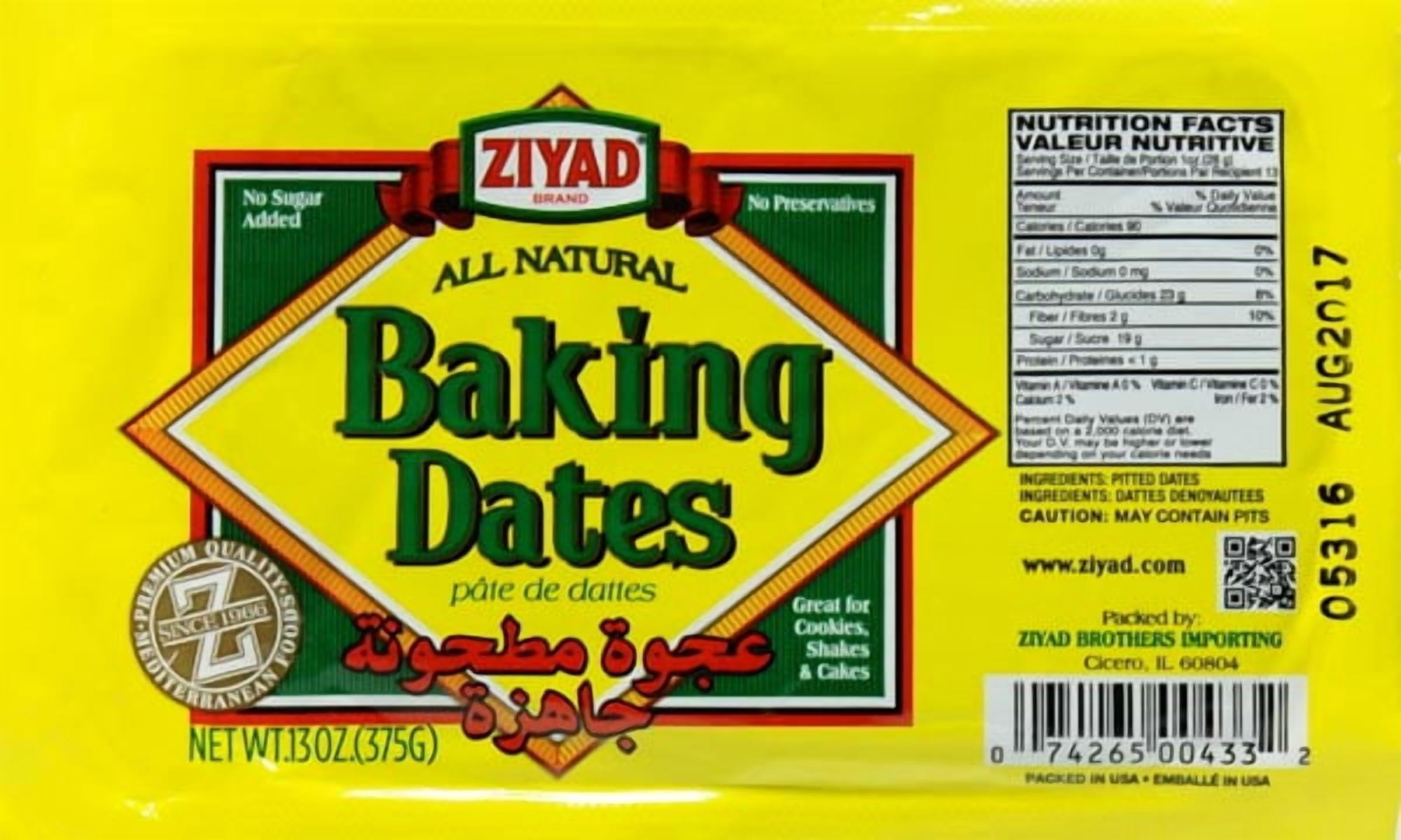 Ziyad Baking Date Filling 13 Ounce, Pack 6