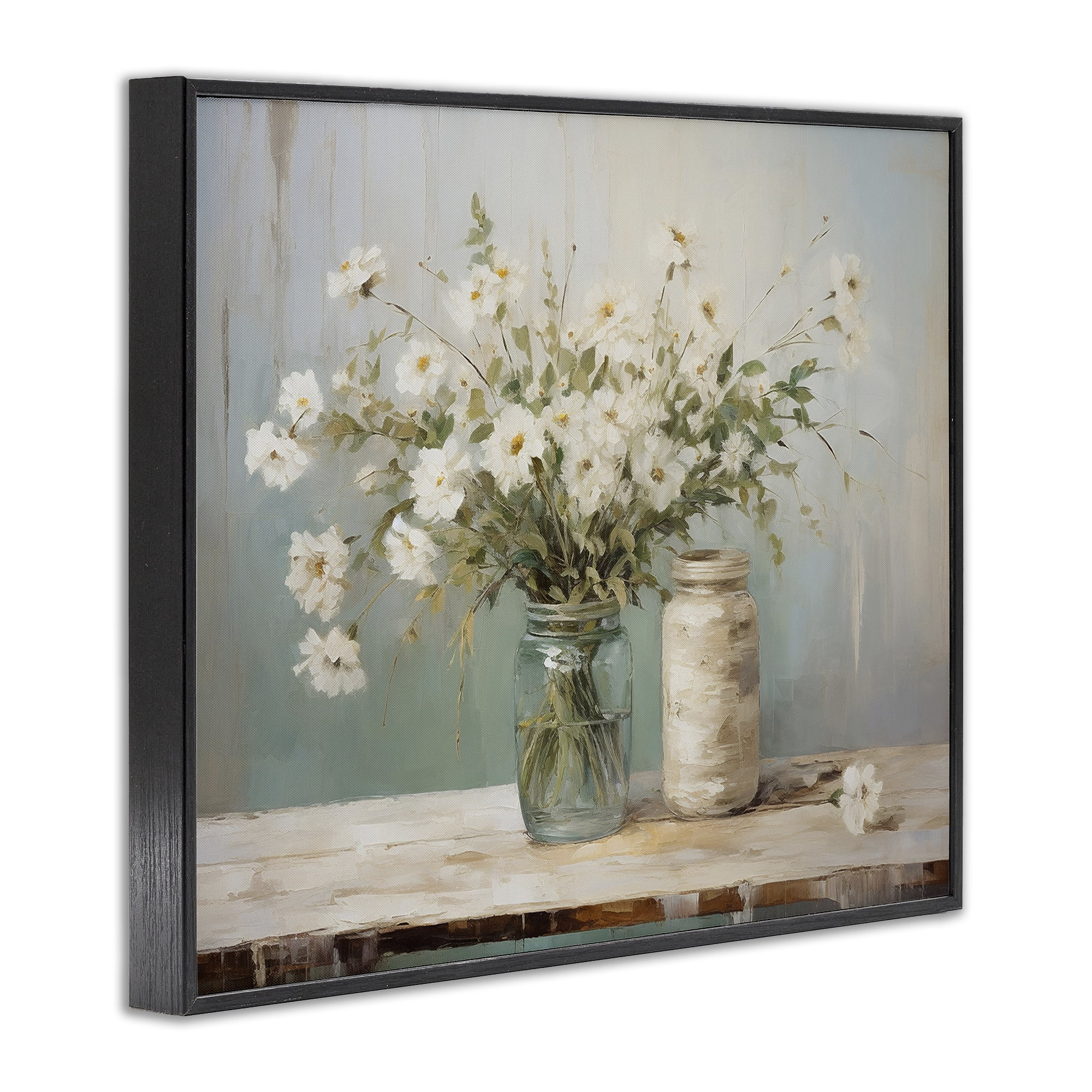 Stupell Industries Traditional Jar Bouquet Botanical & Floral Painting Black Framed Art Print Wall Art, 14 x 11