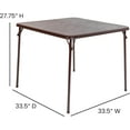 thumbnail image 2 of CQAOE Foldable Card Table with Vinyl Tabletop - Portable Game Table for Indoor and Outdoor Activities - Compact, Sturdy, Easy to Store,Brown, 2 of 9