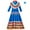 Blue, variant on Fshinging Toddler Girl Suit Mexican Traditional Dress National Style Long Sleeve Dance Princess Dress With Headdres Flower CarnivalSets