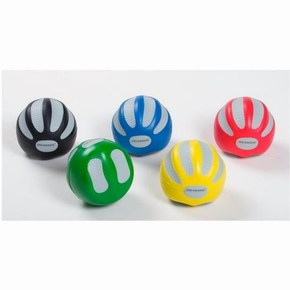 CanDo Digi-Squeeze Hand Exerciser, 5 Piece Set (Yellow, Red, Green, Blue, Black), Medium