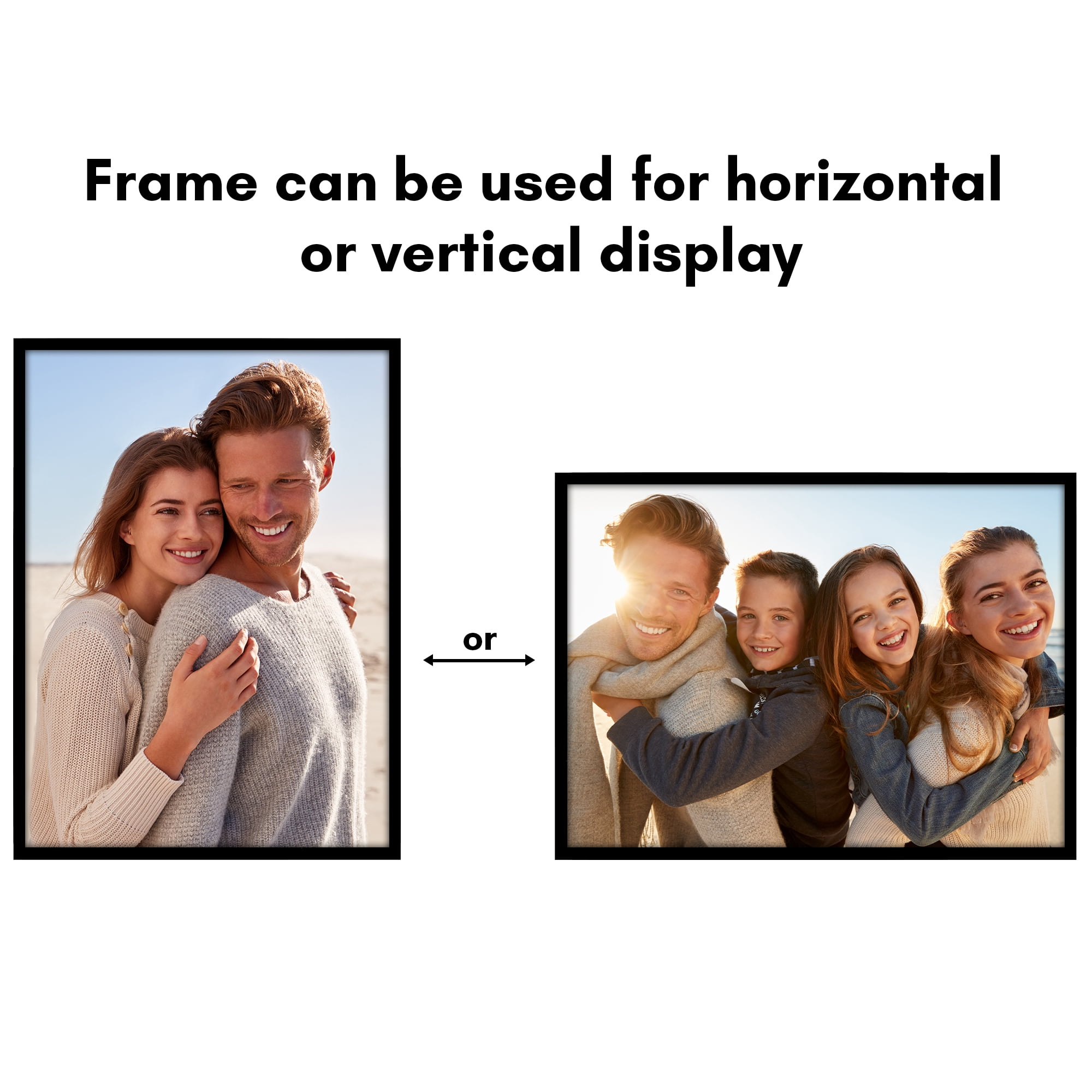 Americanflat 22x30 Picture Frame with Polished Plexiglass Streamline Collection Thin Border Wall - Black