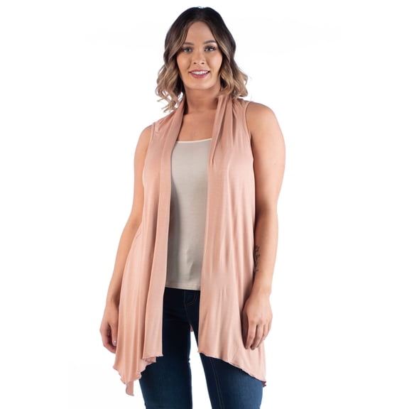 Plus Size Asymmetric Open Front Vest Cardigan