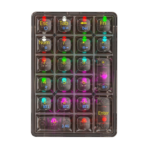 Teclado mecánico K21 Teclado para juegos compatible con Bluetooth de 21 teclas (negro)