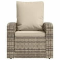 thumbnail image 2 of vidaXL Garden Reclining Chair with Cushions Light Brown Poly Rattan, 2 of 5