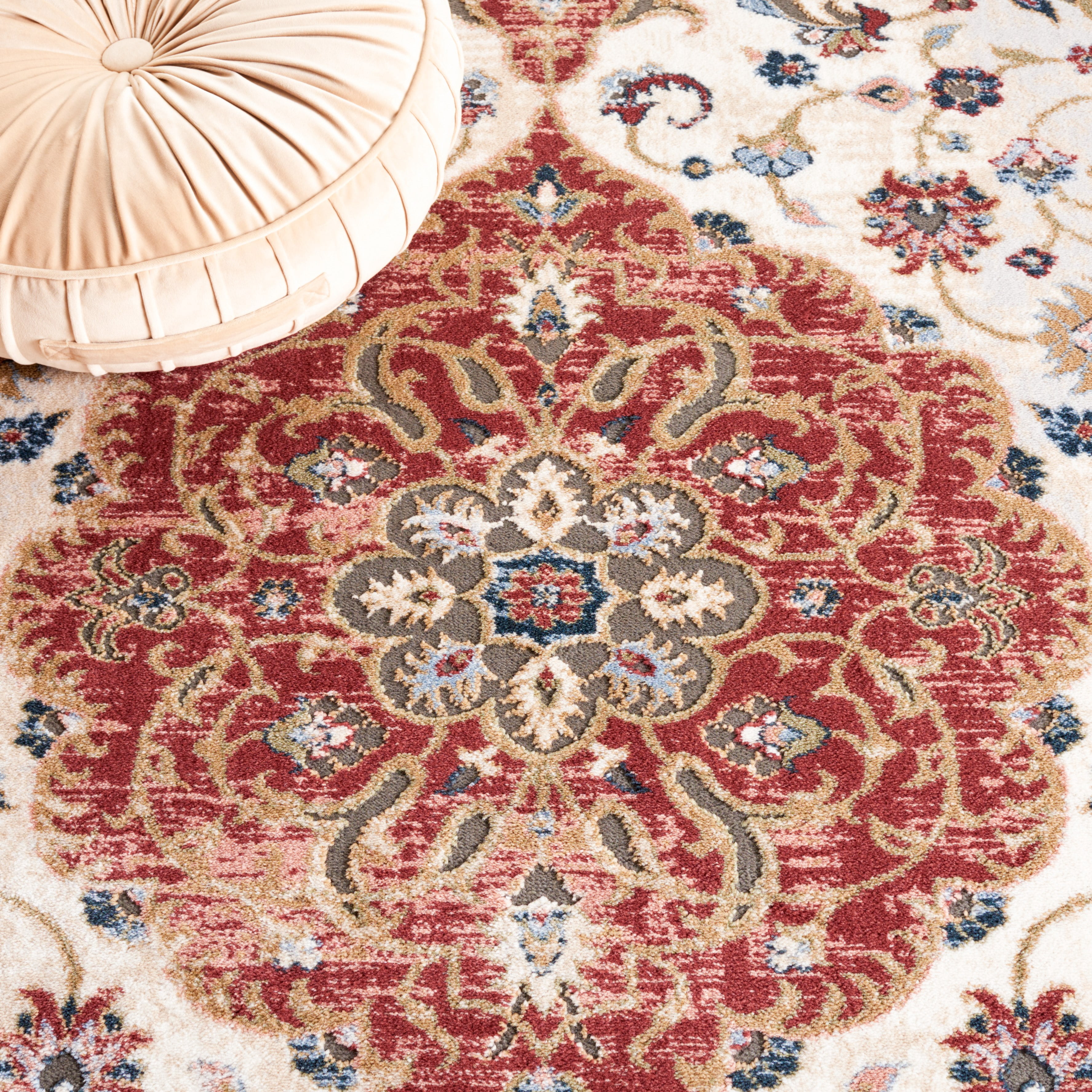 SAFAVIEH Rosewood Altan Medallion Area Rug, Ivory/Red, 4' x 6'