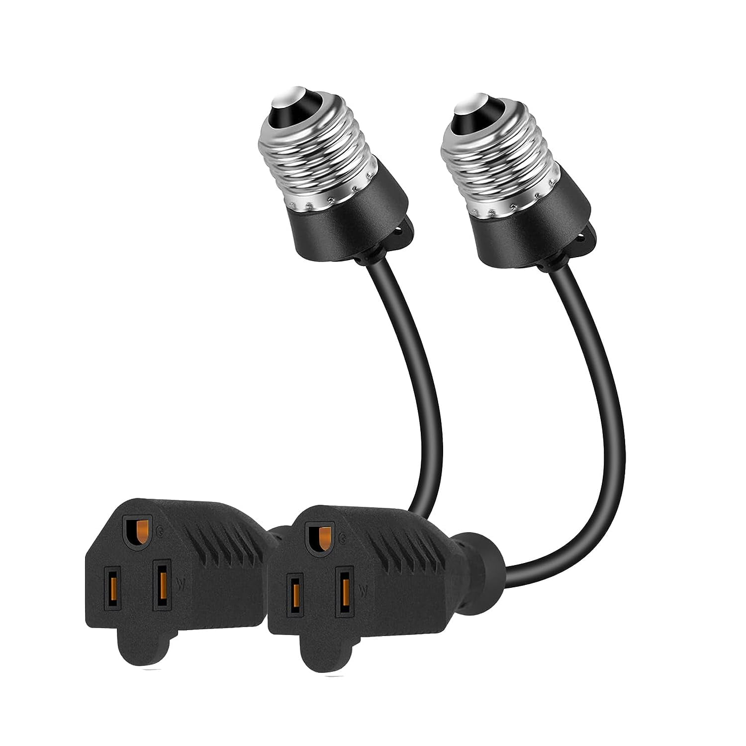 Light Socket to Plug Adapter 39.37", Light Bulb E26/e27 Socket to 3 Prong Outlet Extender