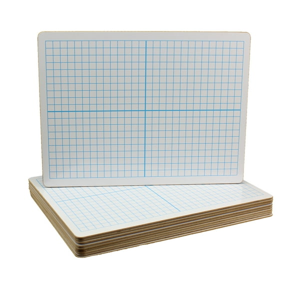 Flipside Products X Y Axis Dry Erase Board, Dual Sided, 9"W x 12"L, Pack of 12