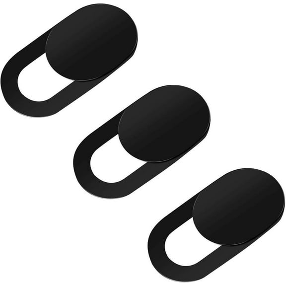 Webcam Cover Slide Ultra Thin - Web Camera Cover fits Laptop,Tablet,MacBook Pro,Mac Mini, Computer, Smartphone,Protect Your Privacy and Security,Strong Adhesive (Black 3 Packs)