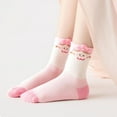thumbnail image 6 of Girls Cotton Thin Mesh Crew Socks, Kids Floral Flower Cute Summer Socks, 5 Pairs, 3~12Years, 6 of 7