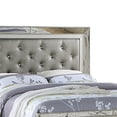 thumbnail image 3 of Benzara Reva Upholstered Faux Leather & Wood Queen Size Bed in Gray, 3 of 5