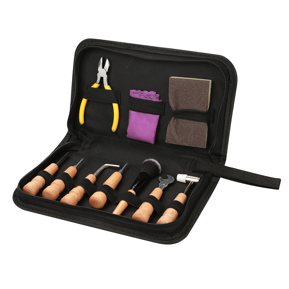 WALFRONT 10Pcs Guitar Repairing Maintenance Cleaning Kits Repair Tool