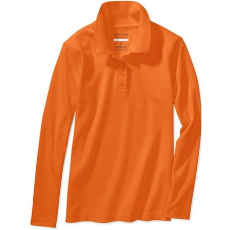 George Girls School Uniform Long Sleeve Polo Shirt (Little Girls & Big Girls)