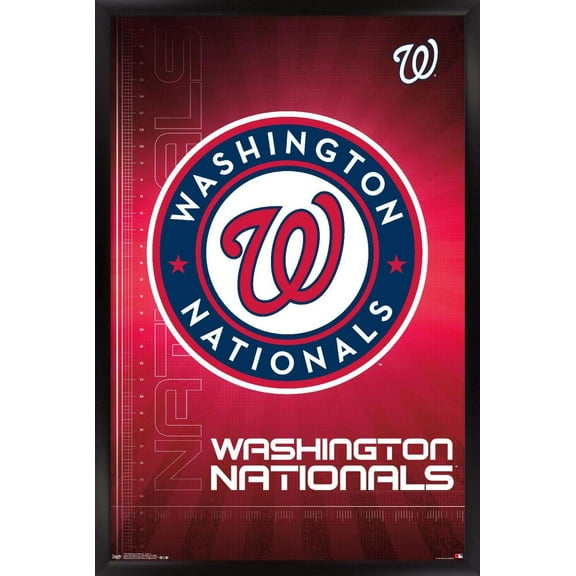 MLB Washington Nationals - Logo 16 Wall Poster, 14.725" x 22.375", Framed
