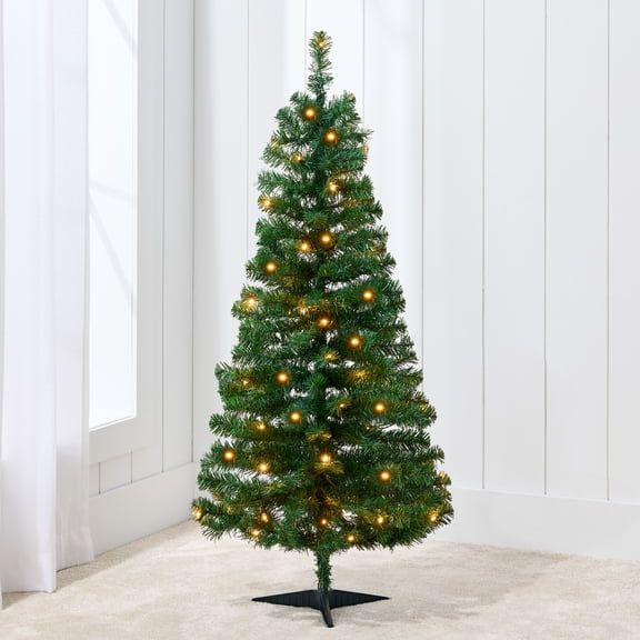 Best Choice Products 4ft Prelit Colored Christmas Tree, Artificial Tree Holiday Decor w/ 70 LED Lights - Green Spruce