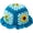 Blue, variant on Women's Floral Applique Crochet Bucket Hats Knit Caps