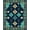 Navy, Pattern 1, variant on ODIKA 4'x6' Machine Washable Non-Slip Area Rug, Art Fan Motif Decorative High Traffic Rug, Black, 148763