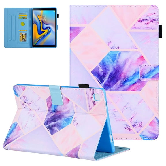 Galaxy Tab A7 10.4" Case SM-T500 T505 T507, Allytech Folio Flip Stand Cover Auto Sleep Wake Shock-Absorption Protective Slim Shell Case Cover for Samsung Galaxy Tab A7 10.4" T500,Purple Grid