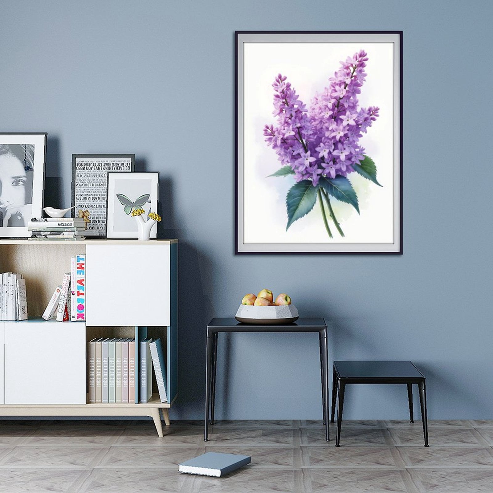 Diamond Art Kit for Adults, Lilac Blossoms Spring Bouquet Diamond Painting for Adults Beginners, DIY Diamond Art Painting Kits, 5D Diamond Painting Crafts for Home Decor 12x16 Frameless