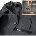 thumbnail image 5 of Abrigo de invierno para hombre, abrigo corto de lana de invierno, abrigo de lana de longitud media, chaqueta de invierno corta con cuello doble extraíble para negocios, ocio al aire libre,, 5 of 5