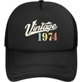 thumbnail image 2 of 50th Birthday Vintage 1974 Hat Mesh Trucker Hat Funny Baseball Cap Men Women, 2 of 6