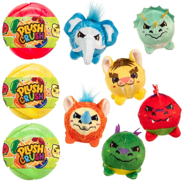 Plush Crush - Serie 4 - Puzzle Ball (paquete de 3) Personaje coleccionable sorpresa Bouncy Ball Juguete de peluche Bolsa ciega de Scentco