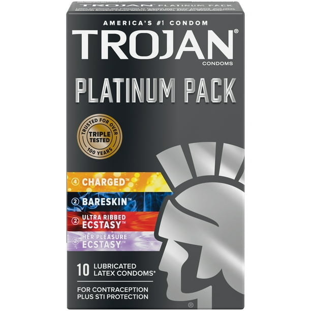 Trojan Platinum Variety Pack Lubricated Condoms 10 Count Walmart