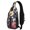Tropical Flower, variant on Scientist Print Sling Backpack, Laboratory Chemistry Physics Math Crossbody Daypack for Educational Gifts