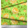 thumbnail image 3 of Soimoi Tissu en Jersey de Coton Imprimé Feuilles & Roses au Mètre 58 Pouces de Large, 3 of 3
