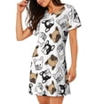 thumbnail image 2 of Kuqiui French Bulldog3 Pattern Women's Short-sleeved Nightgown,Casual Sleep A-line Sleepwear Comfy Sleepshirt,Cute Breathable Nightdress Ruffle - X-Large, 2 of 7