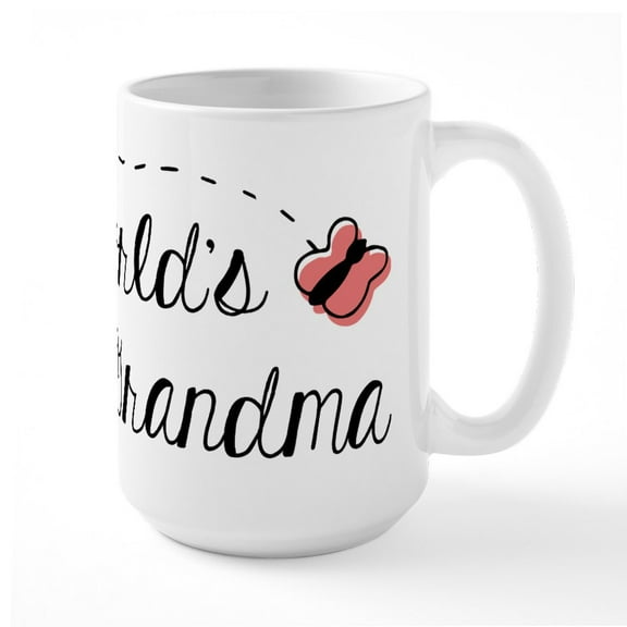 CafePress - World's Best Grandma - 15 oz Ceramic Large White Novelty Mug