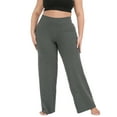thumbnail image 1 of HDE Women's Plus Size Yoga Pants High Waisted Wide Leg Leggings Charcoal 5X, 1 of 6
