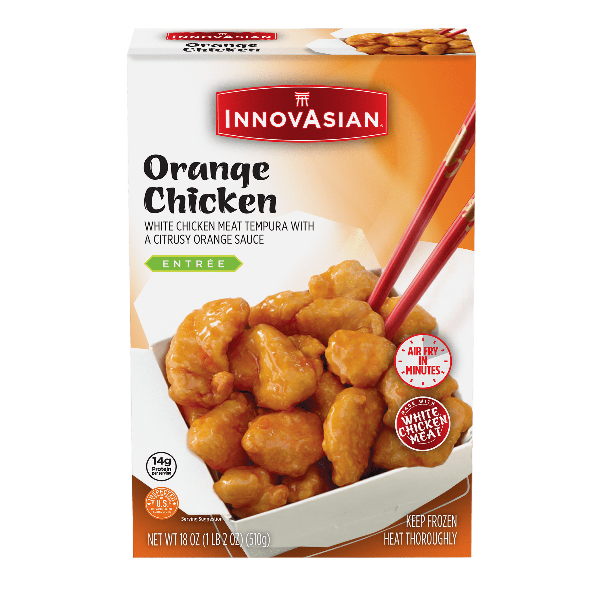 InnovAsian Orange Chicken Meal, 18 oz (Frozen Meal)
