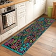 thumbnail image 2 of Runner Rug 2'x6', Abstract Flower Washable Non-Slip Hallway Runner Rugs, Vintage Botanical Geometric Floral Bedside Rugs Floor Mats Carpet Runners for Kitchen Bathroom Laundry Room, 2 of 8
