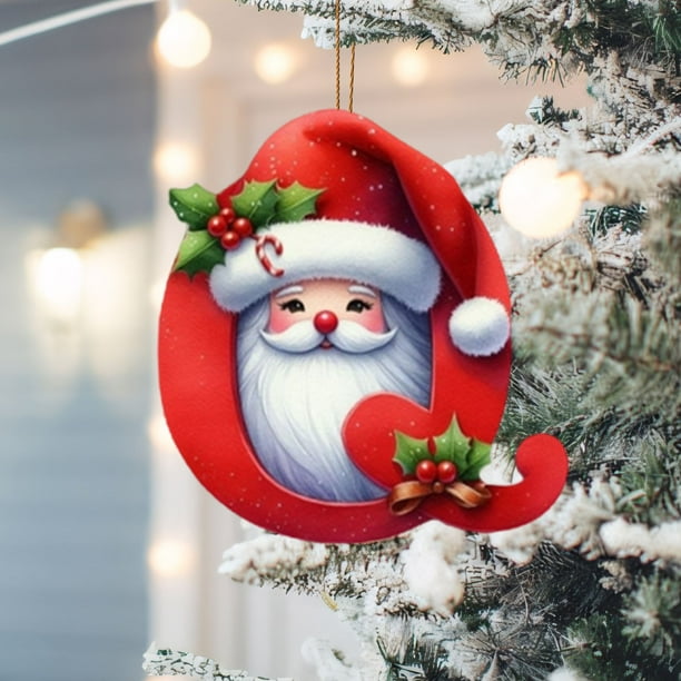Adornos navideños, adornos navideños, regalos navideños, letras colgantes, decoración de acrílico, árbol de Navidad plano, decoración para fiestas en el hogar, colgante de regalo, letra plana de acríl