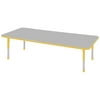 24in x 72in Rectangle Everyday T-Mold Adjustable Activity Table Grey/Yellow - Chunky with Six 12in Stack Chairs Yellow - Ball Glide
