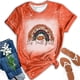 thumbnail image 4 of Mujeres Casual manga corta corbata digital impresión cuello redondo suelta camiseta blusa Tops Pompotops  hfajkhk140067, 4 of 5