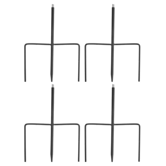 BESTOYARD 4Pcs Reusable Iron Insert Base for Shepherd Hook Black Multi Functional Garden Stake
