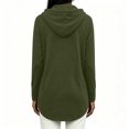 thumbnail image 6 of Women's Loose Fit Hooded Drawstring Long Sleeve Pocket Solid Color Top Blouse Casual Comfortable Cozy Fashion Trendy Outfits Daily | CSEONE,Army Green L, 6 of 8