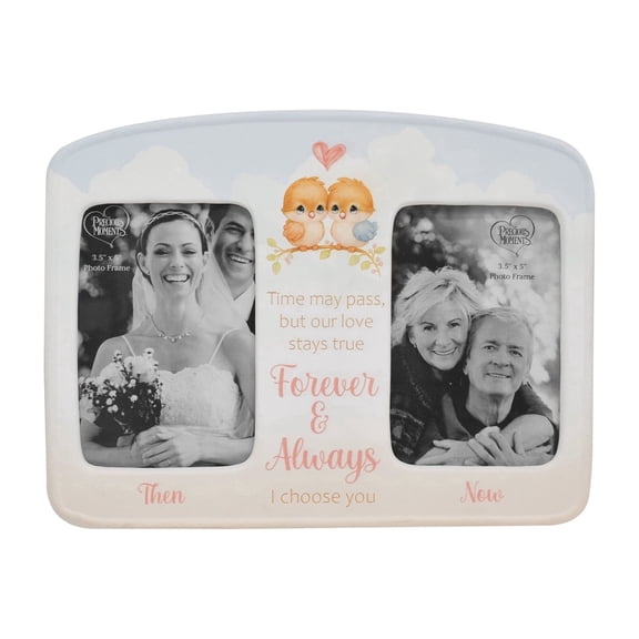 Enesco Precious Moments Lovebird Then & Now Picture Frame, Multicolor 7in H