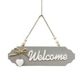 thumbnail image 2 of Light Gray Wooden Welcome Wall Plaque, Outdoor Welcome Sign, Wooden Wall Decor, Farmhouse Decor, 8X2.5 Inch Hanging Ornament with Twine Bow and White Heart Detail for Soft Warm, 2 of 7